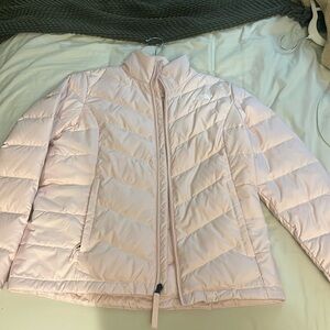 North face light pink puffer